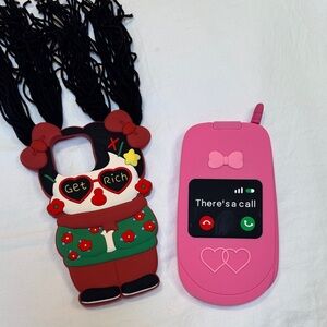 Cute Cartoon Phone Case - Pink and Multicolor NWOT. NEVER USED.